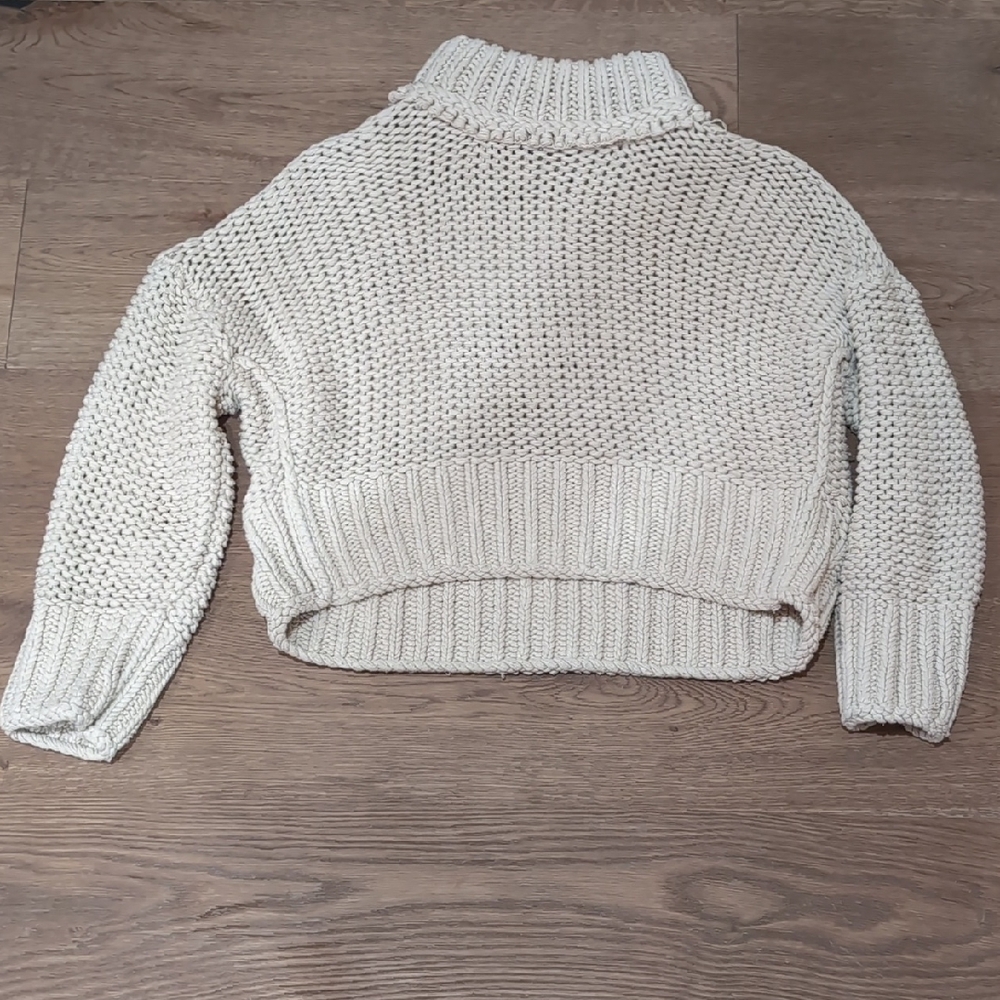 Free People Cream Turtleneck Sweater
